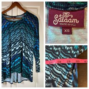 Salaam Tunic Women's XS Coastal Grandma Festival Hippie Stretch READ Seems Big‎